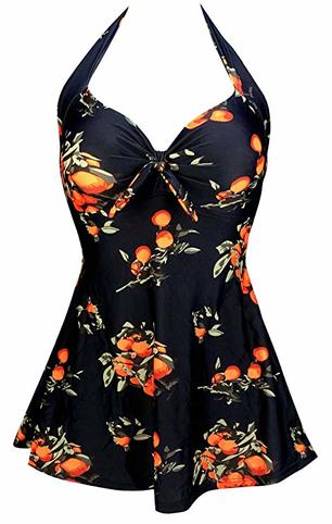 a line swimdress for apple body type